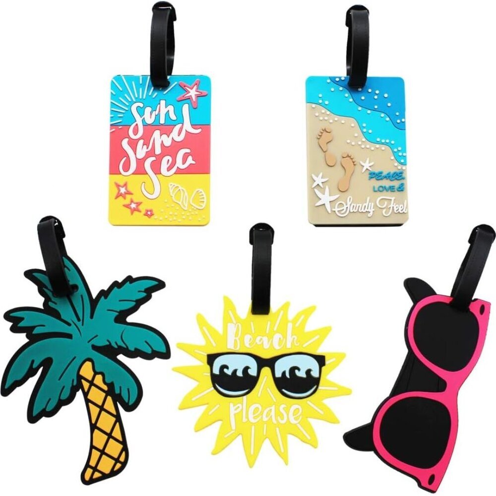 Cute Luggage Tags for Women Men, Summer Beach Bag Tags Unique Travel Baggage Tag